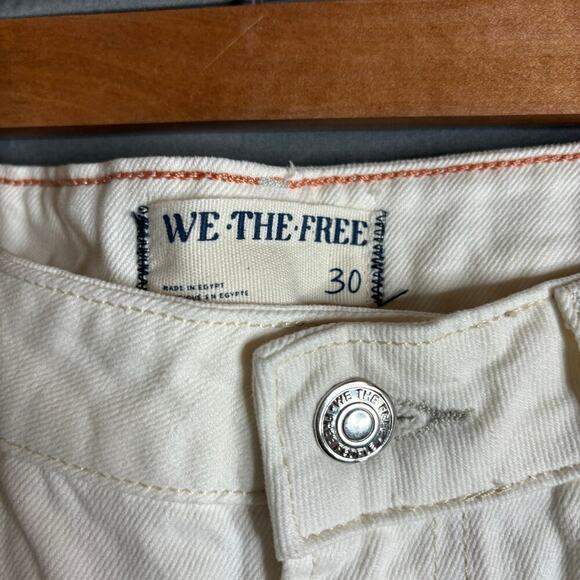 Free People The Pacifica High Rise Slim Straight Leg Jeans Ivory Size 30 NWT - Picture 8 of 9
